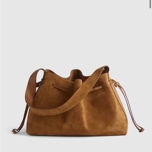 Madewell The Drawstring Shoulder Bag Suede Dried Acorn